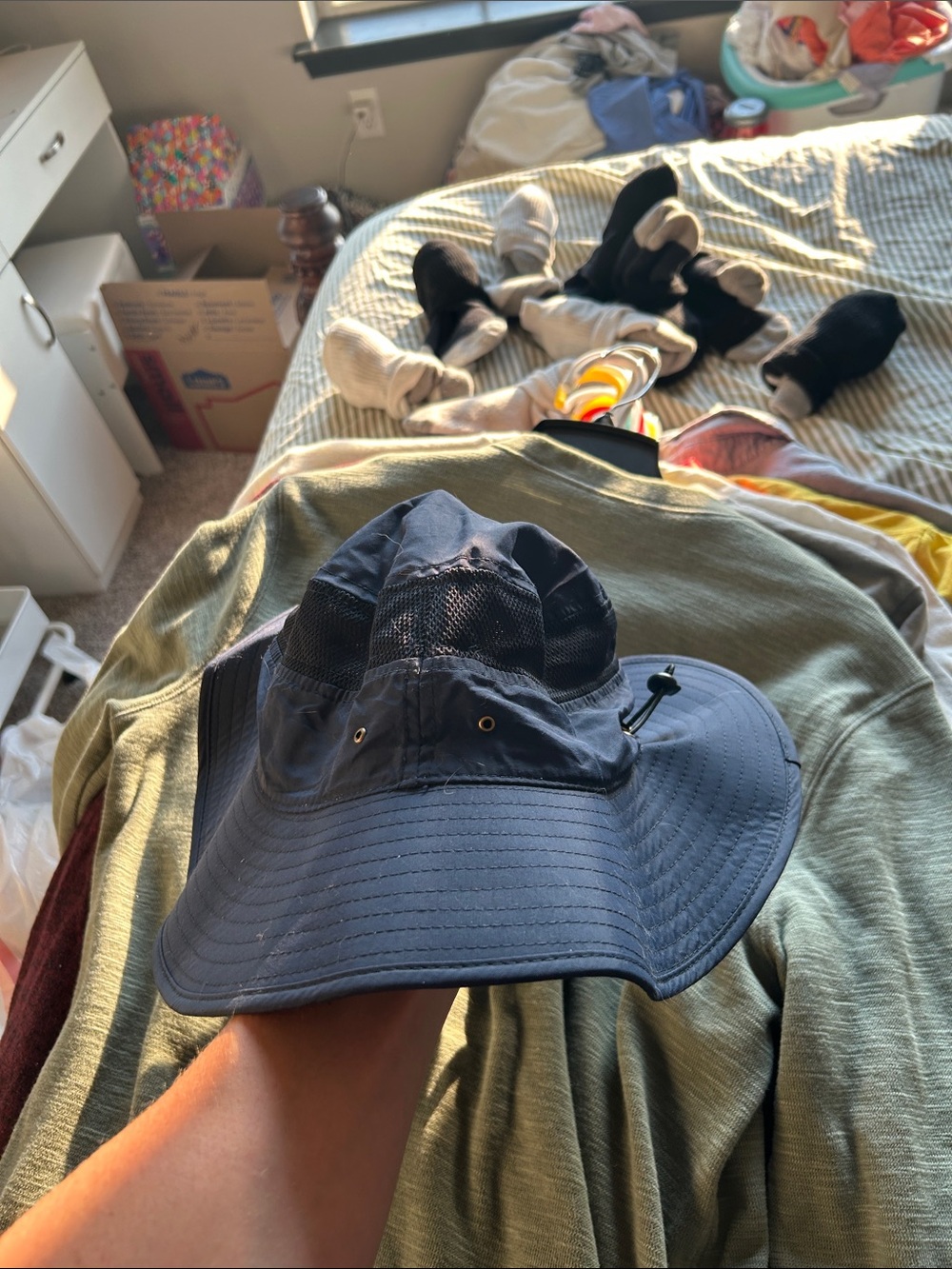 Navy Wide-Brim Sun Hat